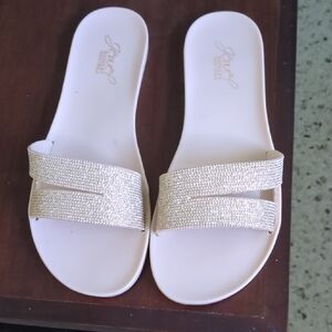 Elegant Cream Sandals with Rhinestone Straps
